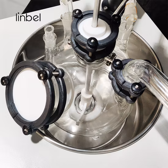 Grande reator de vidro a vácuo de camada única para laboratório químico