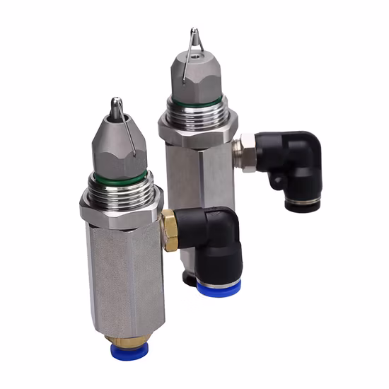 Pulverizador de atomização de ar de aço inoxidável, bico de névoa seca ultrassônica, 1/4, 60 graus, atomizador de água, bico de spray ultrassônico
